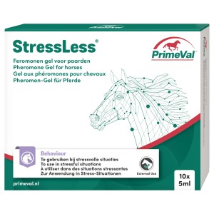PrimeVal Stressless Pheromon-Gel für Pferde, 10x5ml Packung zur Beruhigung in Stresssituationen.