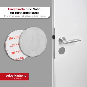 SOTECH Selbstklebende Tür Rosetten Rund Ø55 mm Blindrosette Edelstahl Satin