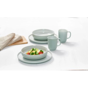 Ritzenhoff & Breker Jasper Speiseteller Set in Mint, 4-teilig. Geschirr mit Salat und Tassen.