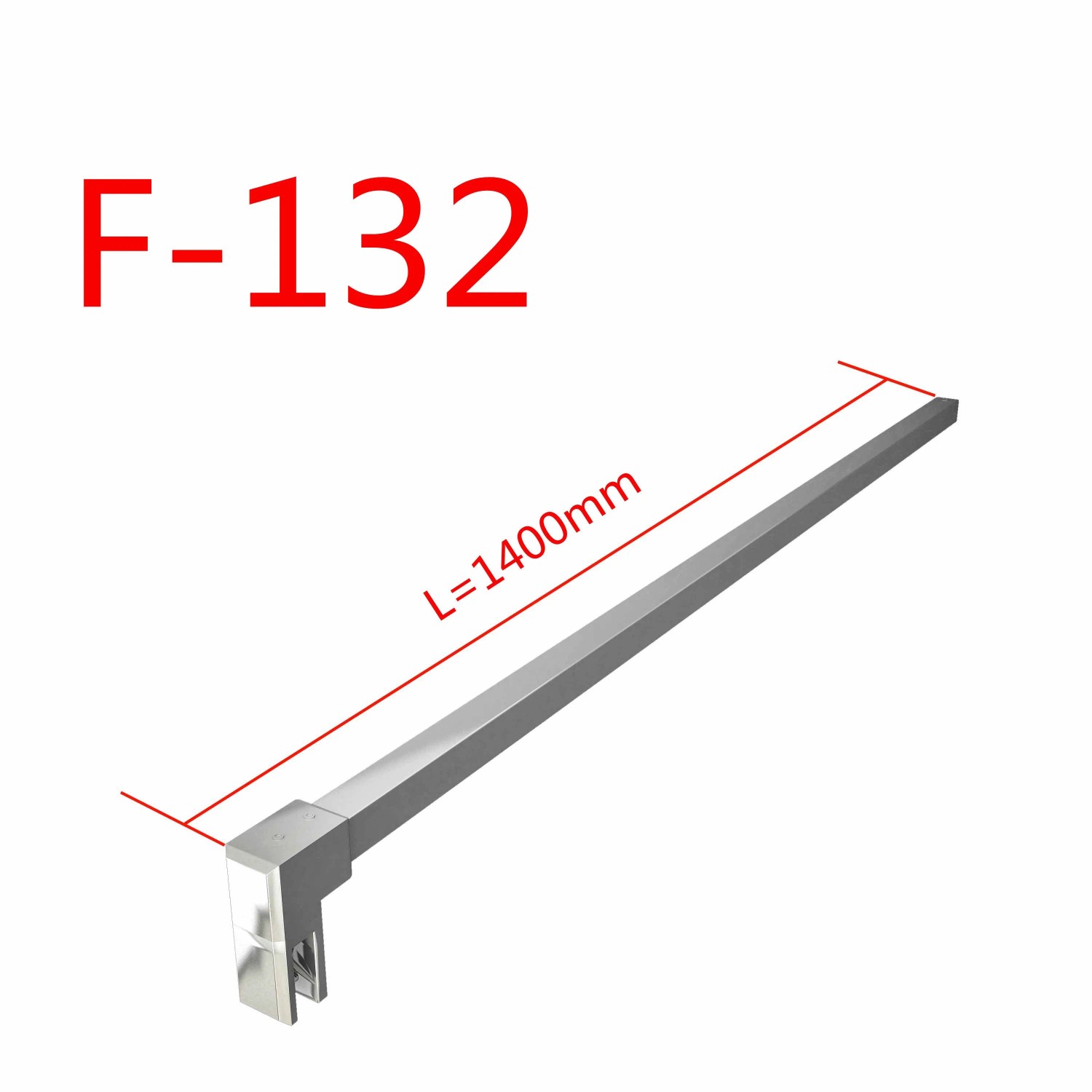 AICA 140cm Stabilisator Chrom Glänzend Für 6-10mm Duschkabine Duschwand Walk In Glaswand
