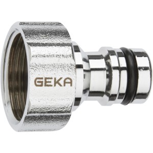 Geka plus-Hahnstecker, Stecksystem mit Innengewinde 30,3 mm (1 Zoll), verchromt.