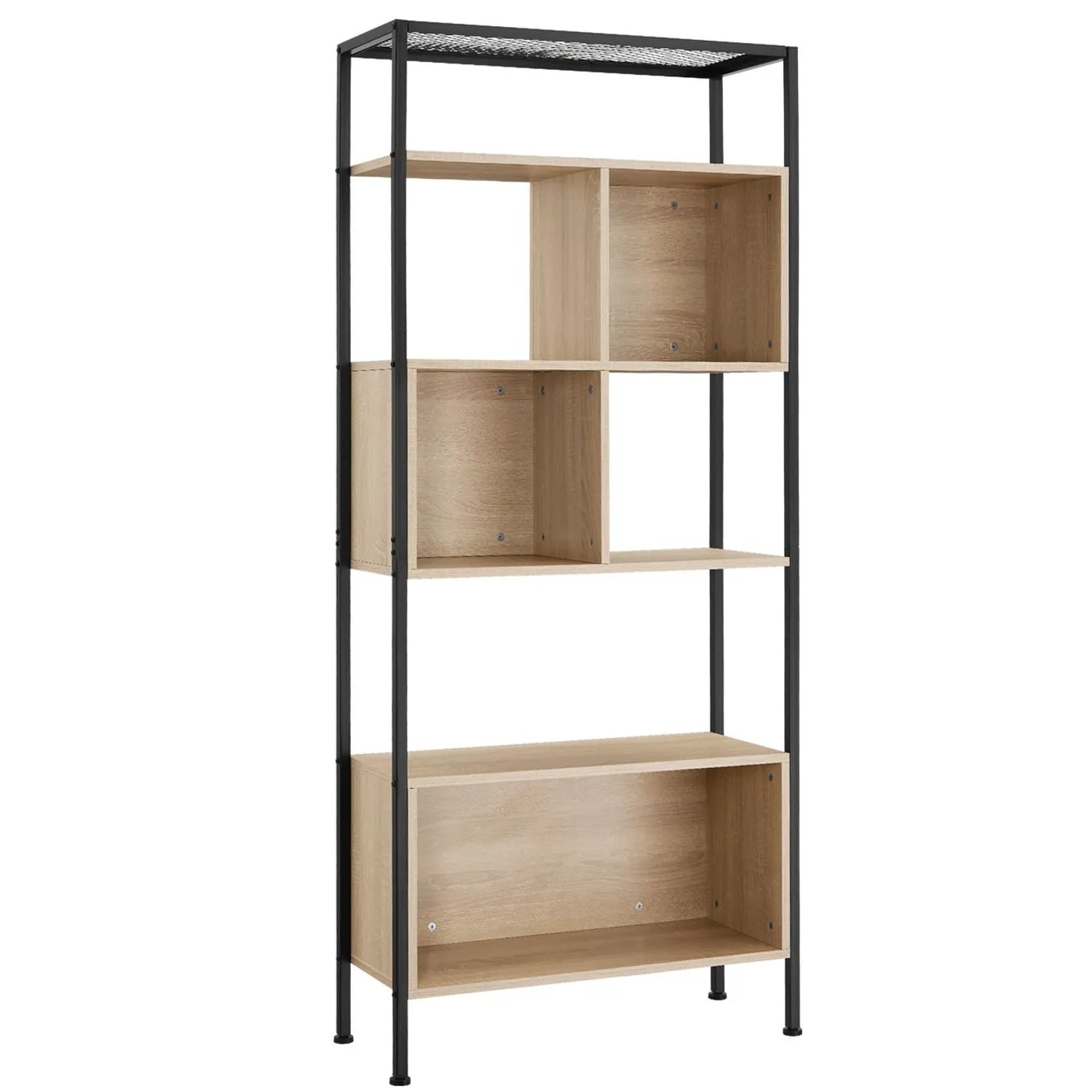 Tectake Regal Hastings Industrial Style Holz und Stahl  75 x 31 x 170 50 cm Industrial Holz Hell  Eiche Sonoma