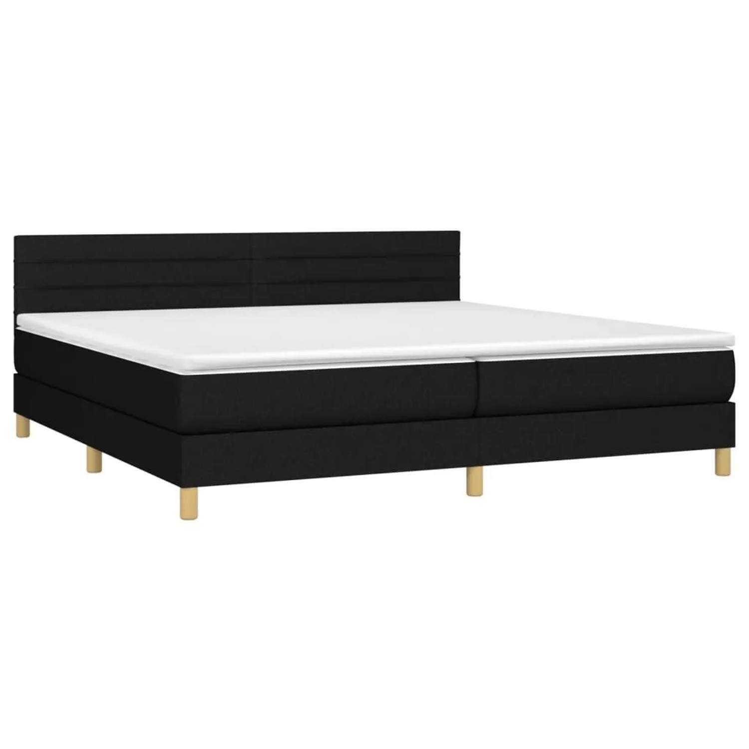 vidaXL Boxspringbett mit Matratze & LED Schwarz 200x200 cm Stoff 3133823 günstig online kaufen