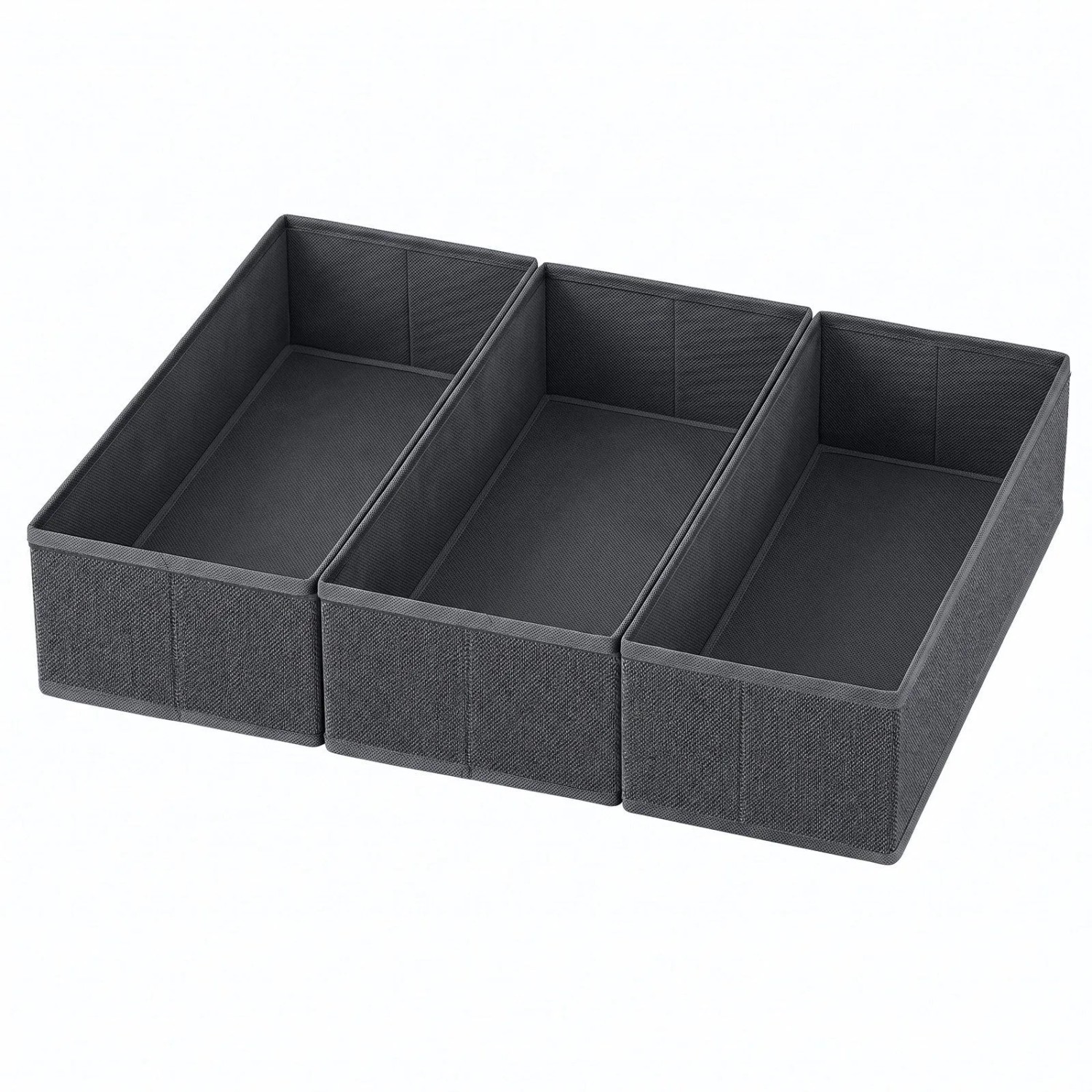 Sekey Aufbewahrungsbox Schubladen Organizer aus Vliesstoff Faltbare Stoffboxen 3er Set 20,5 x 41 x 11 cm für HEMNES 160 cm ohne Fächer für Kleidung