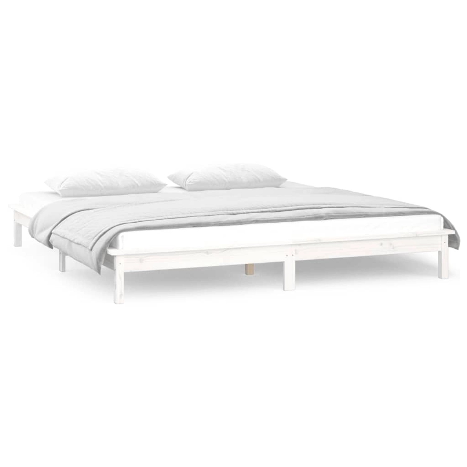 vidaXL Massivholzbett mit LED-Beleuchtung Weiß 120x200 cm 820602 günstig online kaufen