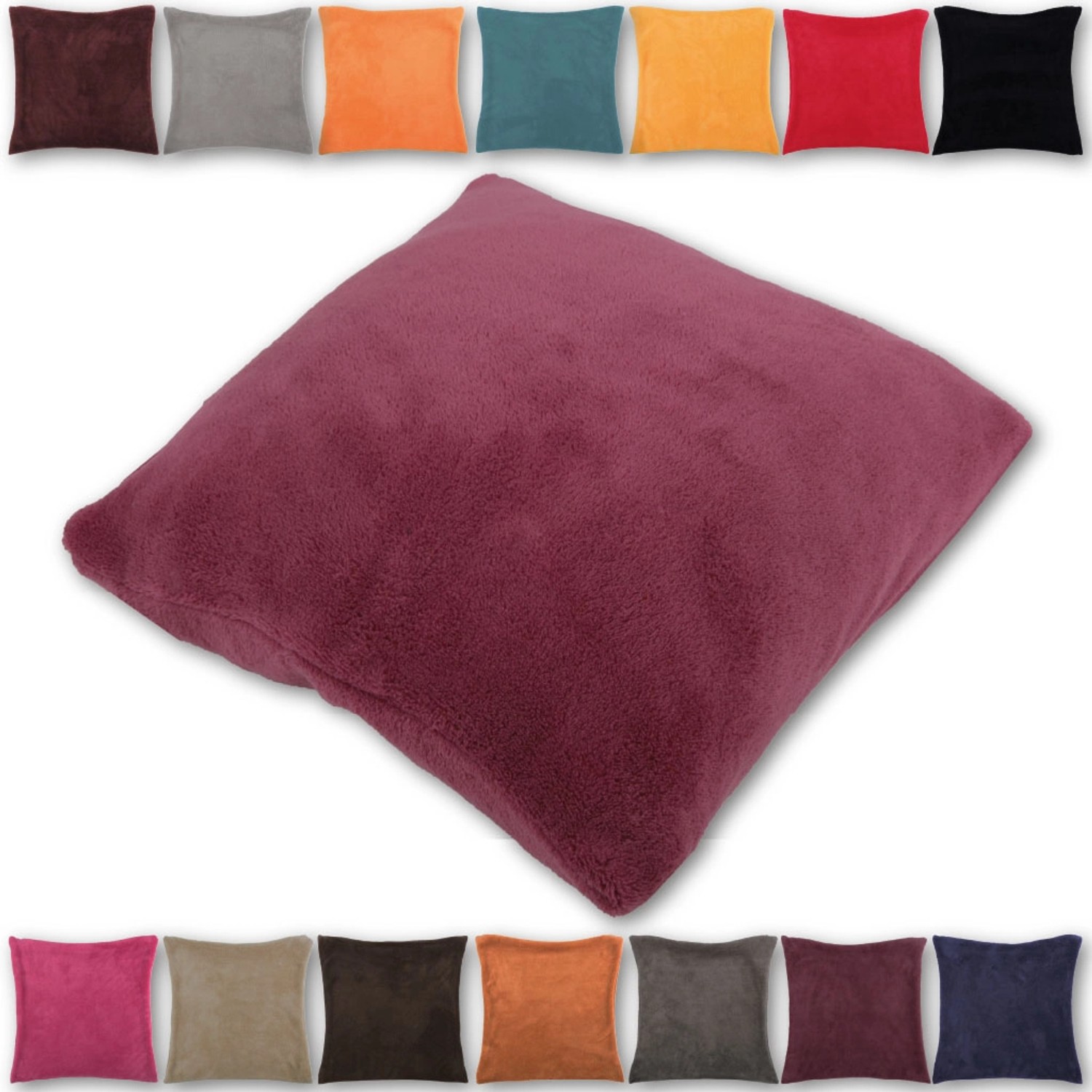 Bestlivings Kissenhülle Kuschel, 30x30 cm, Altrose. Flauschige Deko für Sofa & Bett. Weitere Farben sichtbar.