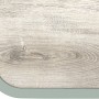 Detailansicht Balkontisch Paita, 65x89,5 cm, grün, Tischplatte in Holzoptik.