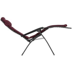 Lafuma Relaxsessel RSX CLIP AC AirComfort® Bordeaux, Gartenstuhl mit Stahlgestell und bordeauxfarbener Polsterung.