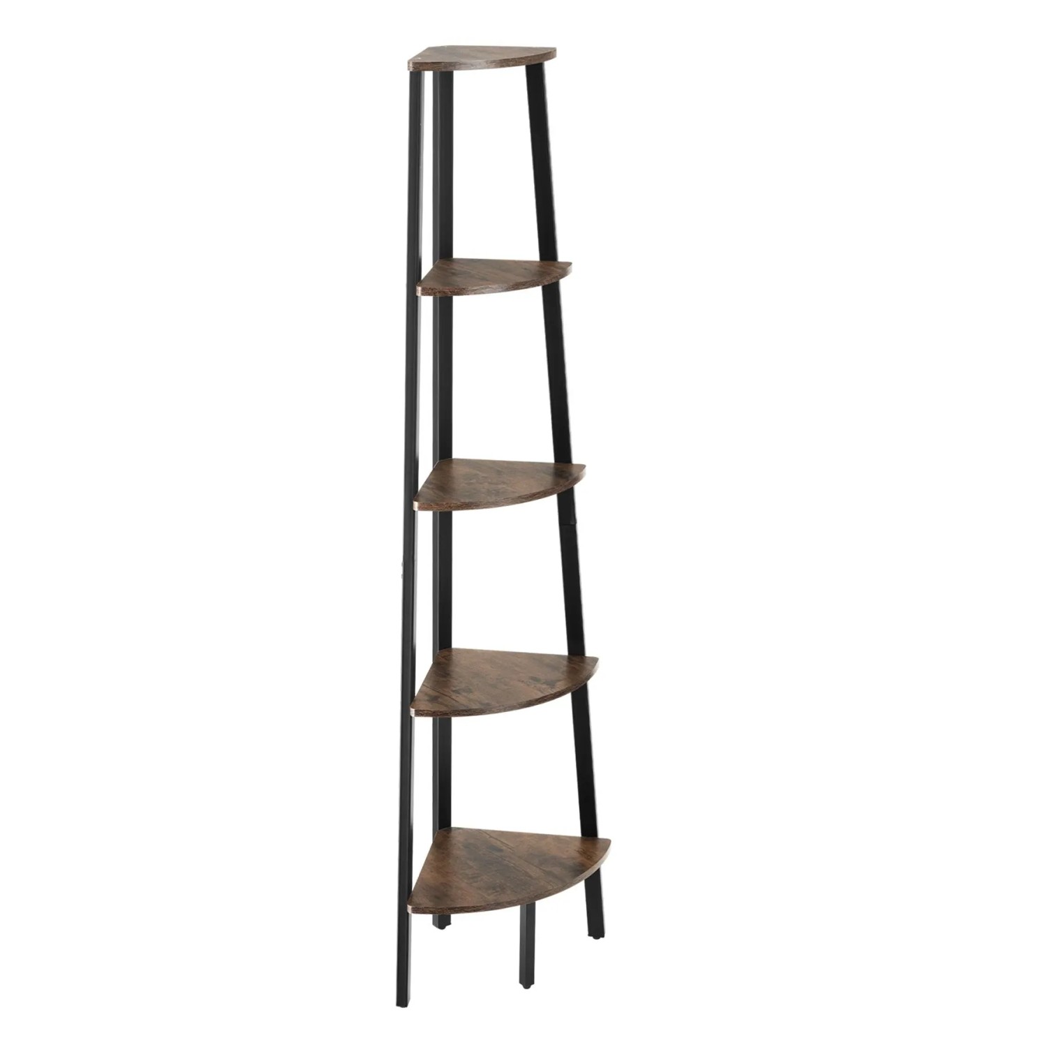 Tectake Eckregal Portland  Industrial Style Holz und Stahl  34 x 34 x 158 50 cm Industrial Holz Dunkel  Rustikal