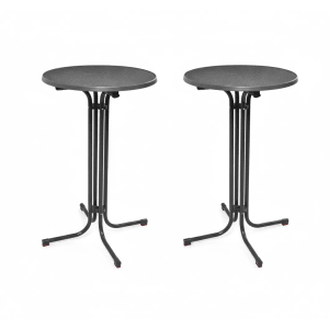 Beautissu Bellini Stehtisch Ø70xH110cm Grau 2tlg