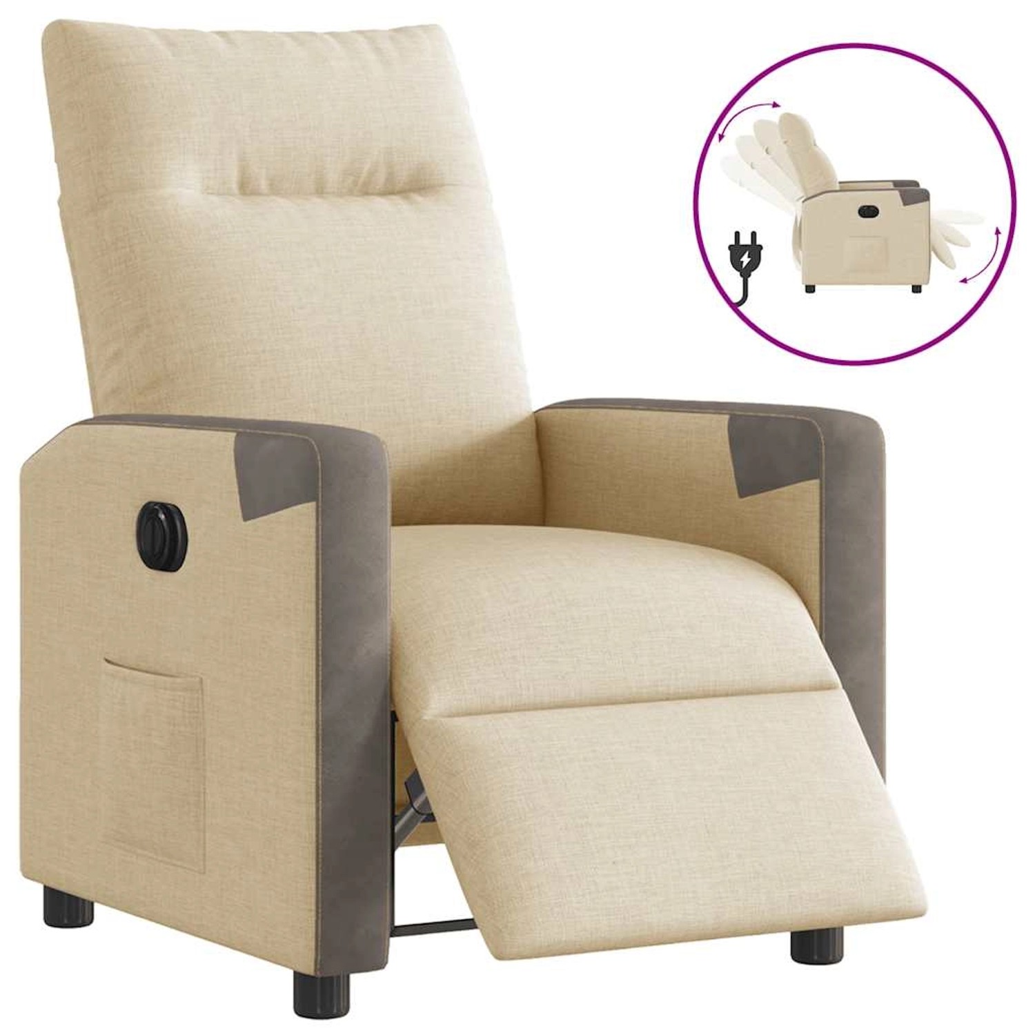 vidaXL Relaxsessel Elektrisch Creme Stoff 3324083 günstig online kaufen