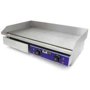 Monstershop Gastro Grillplatte 70cm aus Edelstahl mit Thermostat und Fettrinne.