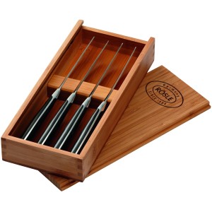 Rösle Steakmesser-Set, 4-teilig, in Holzbox. Grillutensil für perfekte Steaks.