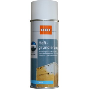 OBI Haftgrundierung Spray, weiß matt, 400ml Dose. Grundierspray für Holz, Metall, Kunststoff.