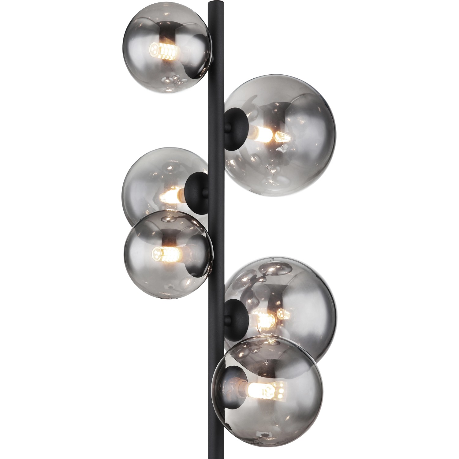 Globo LED-Stehlampe Riha 6-flammig Schwarz matt-Rauchfarben 285 x 1550 mm  kaufen bei OBI