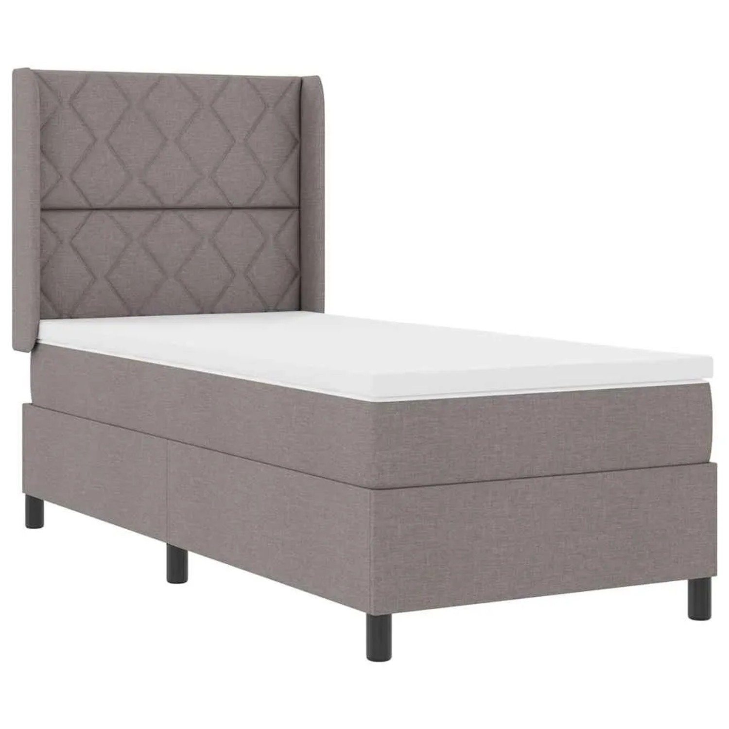 vidaXL Boxspringbett mit Matratze Taupe 100 x 200 cm Stoff 3341697 günstig online kaufen
