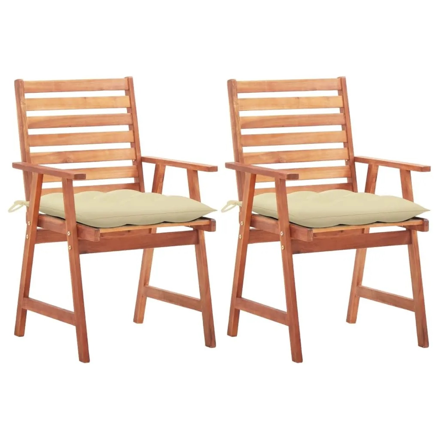 vidaXL Garten-Essstühle 2 Stk mit Kissen Massivholz Akazie 3064337