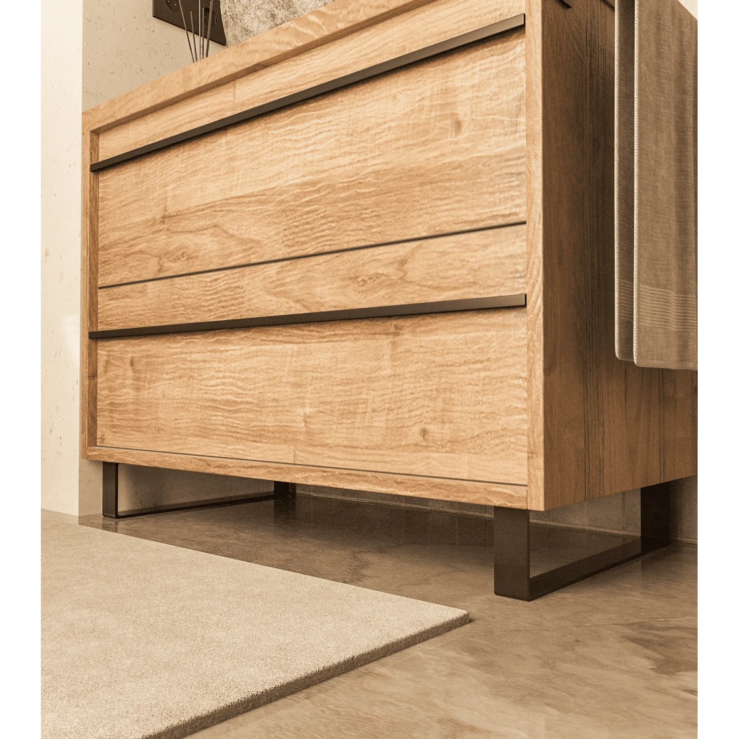 HEVVA Möbelbein LUXEMBURG, 10cm hoch, schwarz, unter Holzkommode