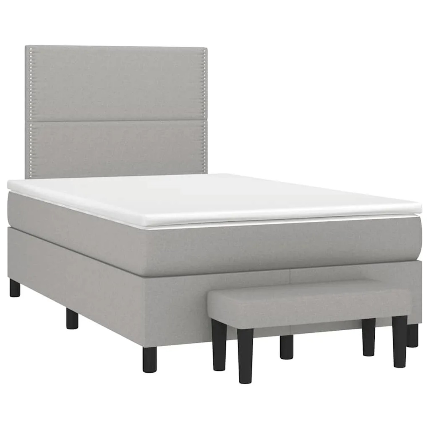 vidaXL Boxspringbett mit Matratze Hellgrau 120x190 cm Stoff 3270348 günstig online kaufen