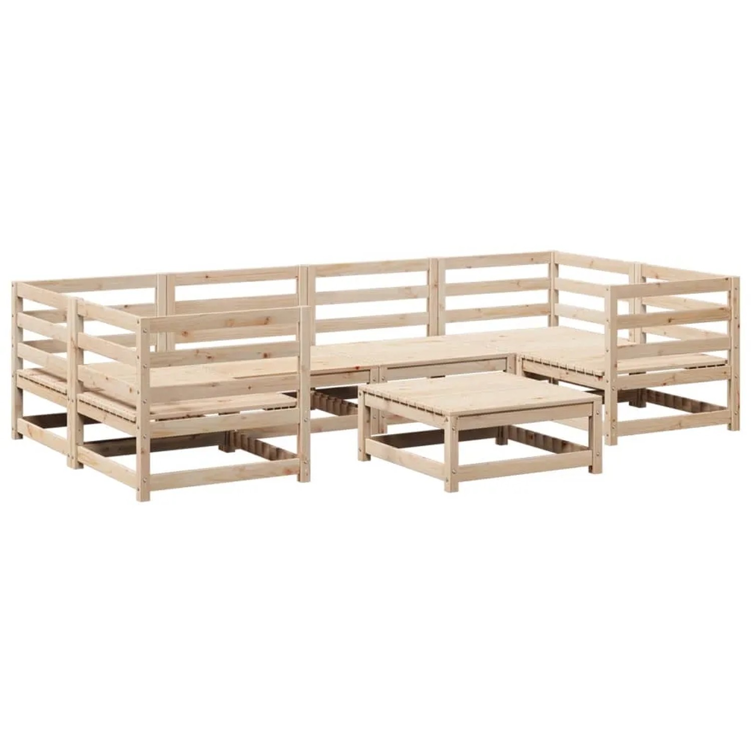 vidaXL 7-Tlg Garten-Sofagarnitur Massivholz Kiefer 3299308 günstig online kaufen