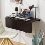 Costway Wandmontierter Klapptisch Klappbarer Wandtisch Braun 80 x 60 cm_2