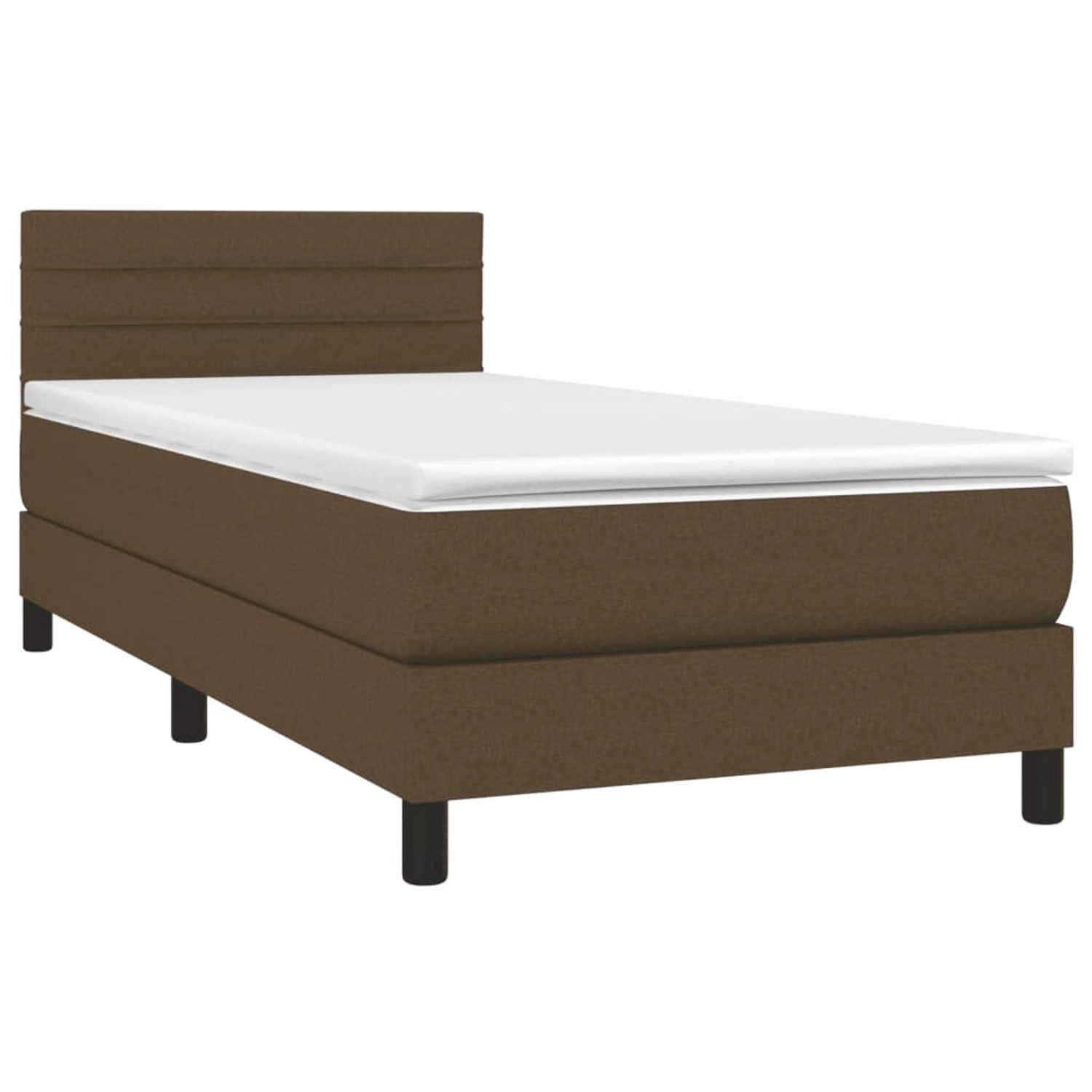 vidaXL Boxspringbett mit Matratze & LED Dunkelbraun 80x200 cm Stoff 3133192 günstig online kaufen