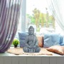 Relaxdays Buddha Figur Polyresin Hellgrau Sitzend Wetterfest Frostsicher 70 cm x 45 cm x 35 cm 9 kg_2