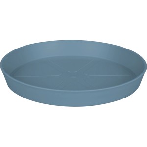 Blauer Elho Untersetzer Loft urban, Ø 14 cm, aus recyceltem Kunststoff für den Außenbereich.