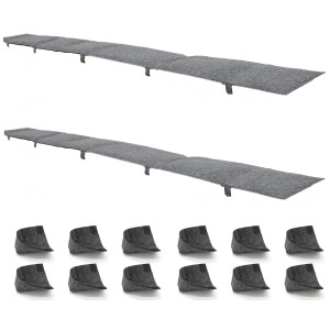DuneDesign 2er Set Bierbank Auflagen grau mit 12 Bodenschoner für Bierzeltgarnituren.