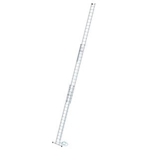 PROREGAL Sprossen-Seilzugleiter, 3-teilig, Aluminium, mit Traverse für sicheren Stand.