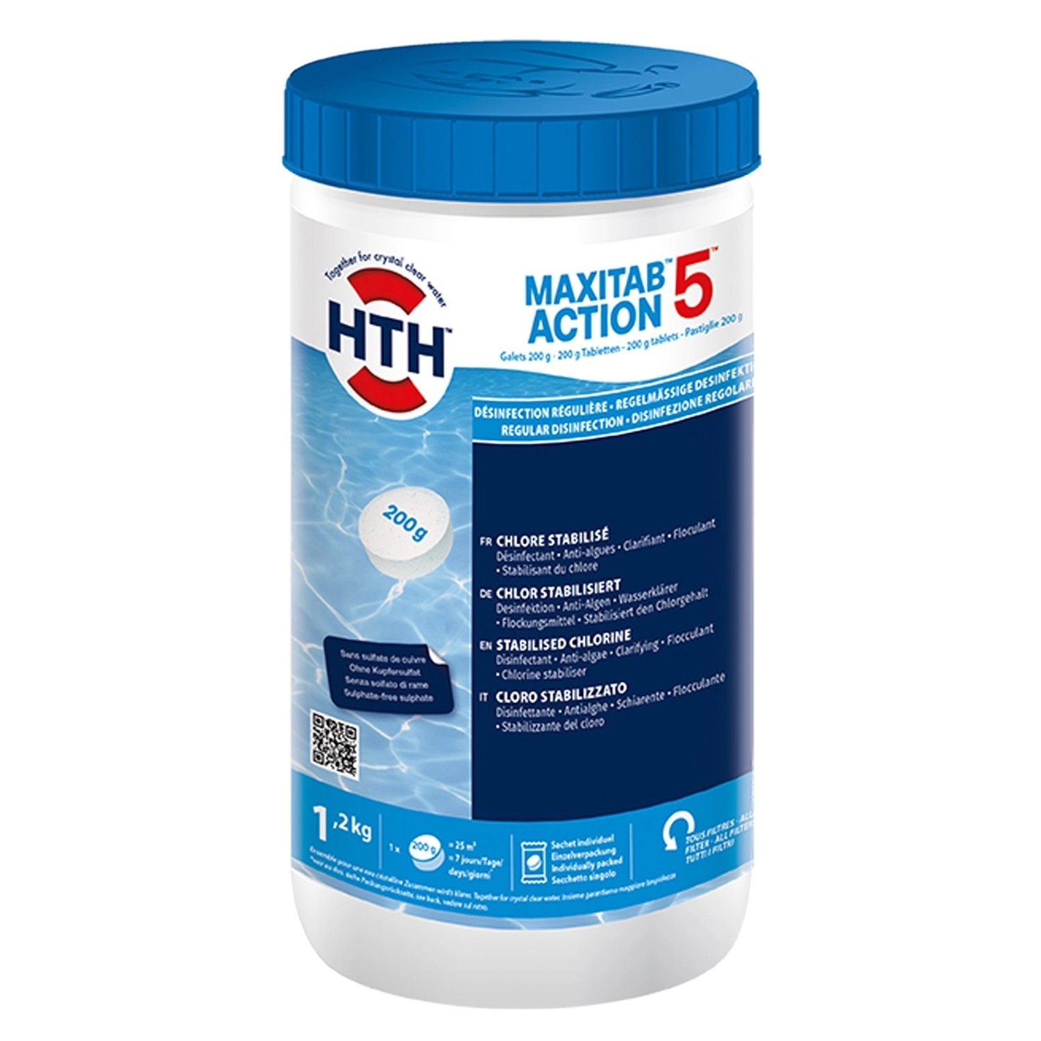 HTH 1,2 kg MaxiTab Action 5 Chlor Multifunktion 200g Tabletten Langsam Lösl günstig online kaufen