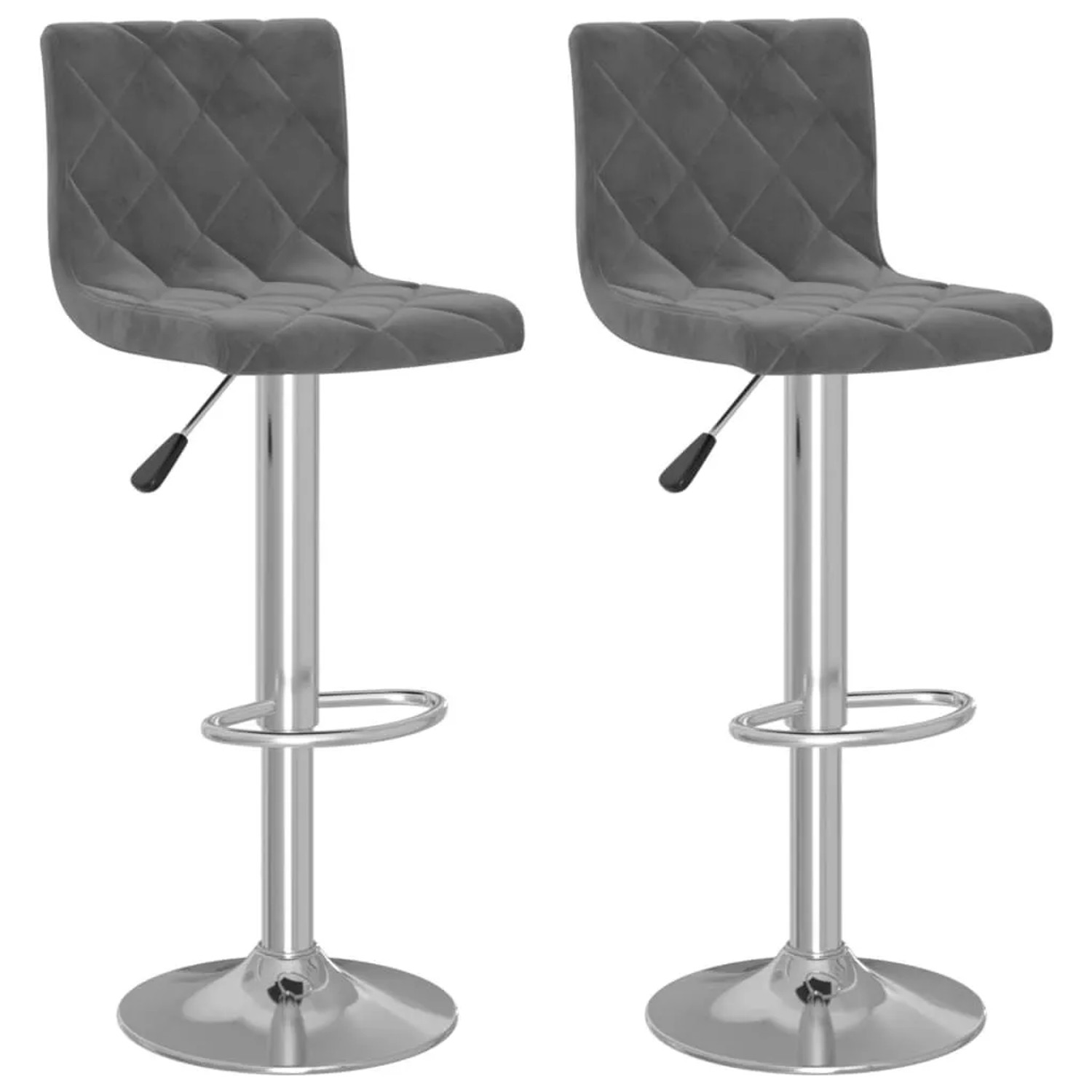 vidaXL Barhocker 2 Stk Dunkelgrau Samt 333688