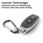 Fernbedienung mit ON/OFF-Tasten und Karabiner für den STAHLWERK Inverter Stromgenerator.