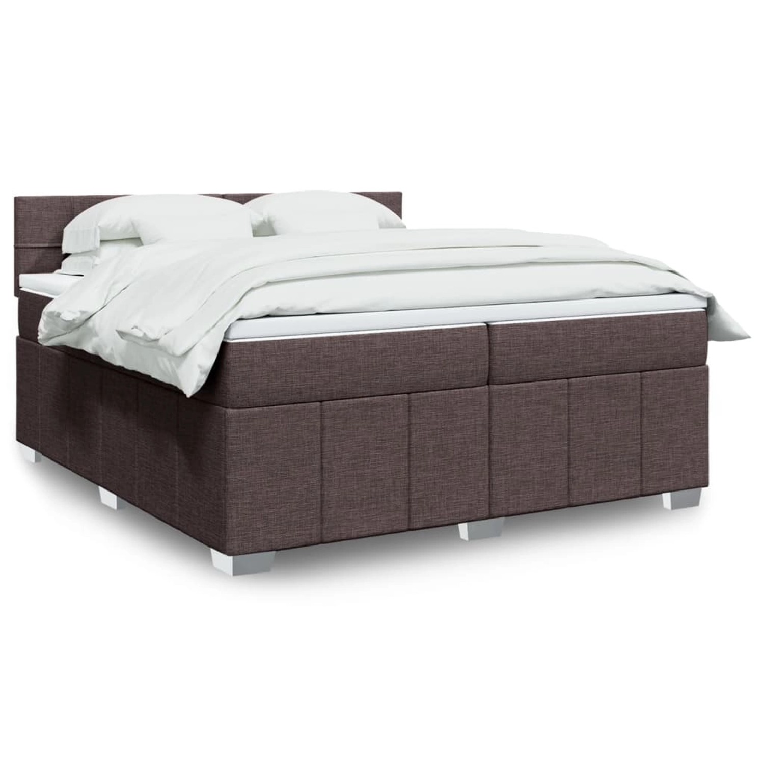 vidaXL Boxspringbett mit Matratze Dunkelbraun 200x200 cm Stoff 3289478 günstig online kaufen