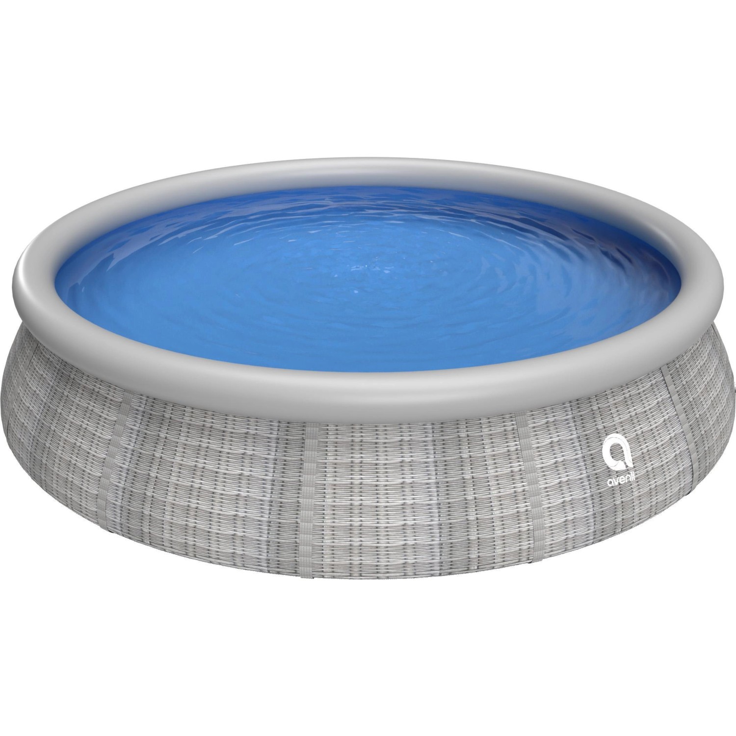 Thumbnail - Avenli Prompt Set Pool Rund 396 x 84 cm Rattan Grau mit Reparaturaufkleber und Anleitung