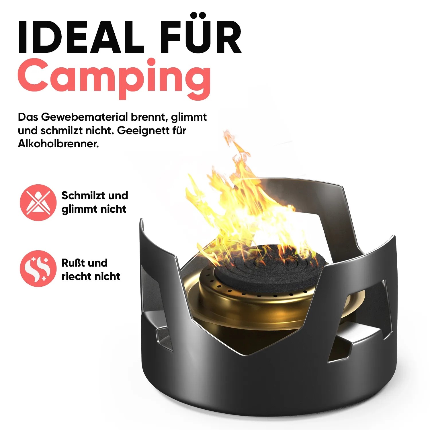 Evocamp Feuerfeste Unterlage 100x100cm für Grill, nicht brennbar, Brandschutz.
