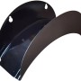 Schwarzer LUX-TOOLS Wandschlauchhalter aus Metall für Gartenschläuche und Kabel.