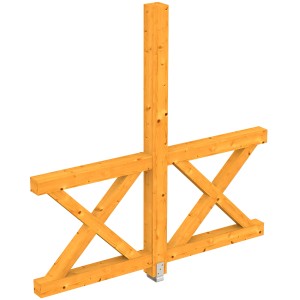 Skan Holz Seitenwand Andreaskreuz, Fichte Eiche hell, Zubehör für Terrassenüberdachung.