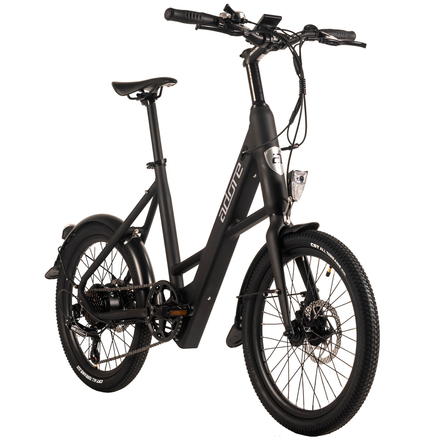ADORE E-Citybike 20 Zoll Alu Kompaktfahrrad C-200 Compact Bike Heckmotor 45NM 10,4Ah Schwarz_2