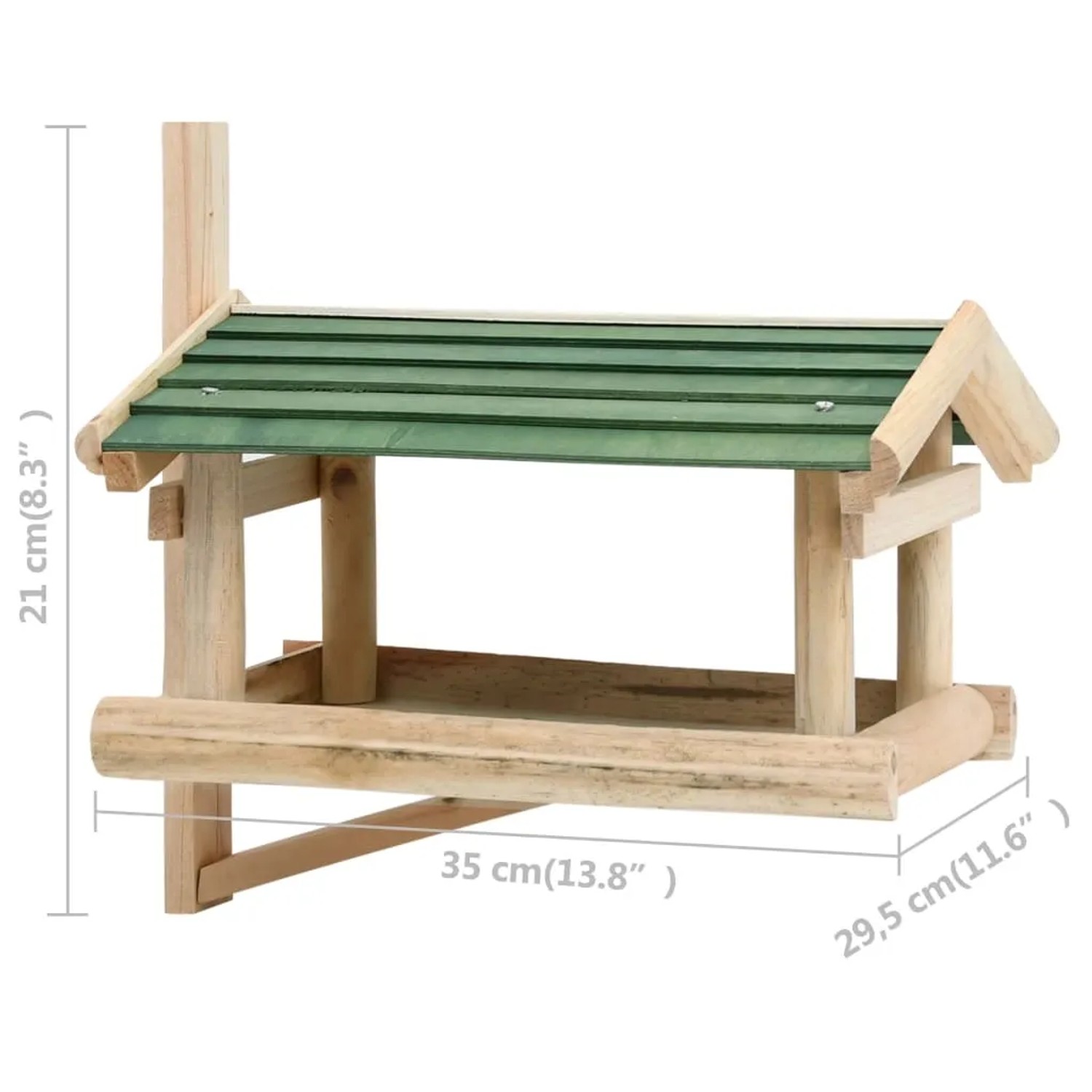 VidaXL Vogelfutterhaus aus Holz, zur Wandmontage, 35x29,5x21 cm.