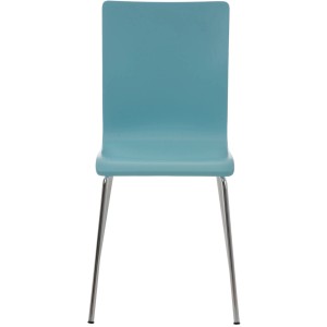 DELUKE Besucherstuhl TUNIS Holz Hellblau 43x47x87cm Konferenzstuhl Wartezimmerstuhl Bürostuhl