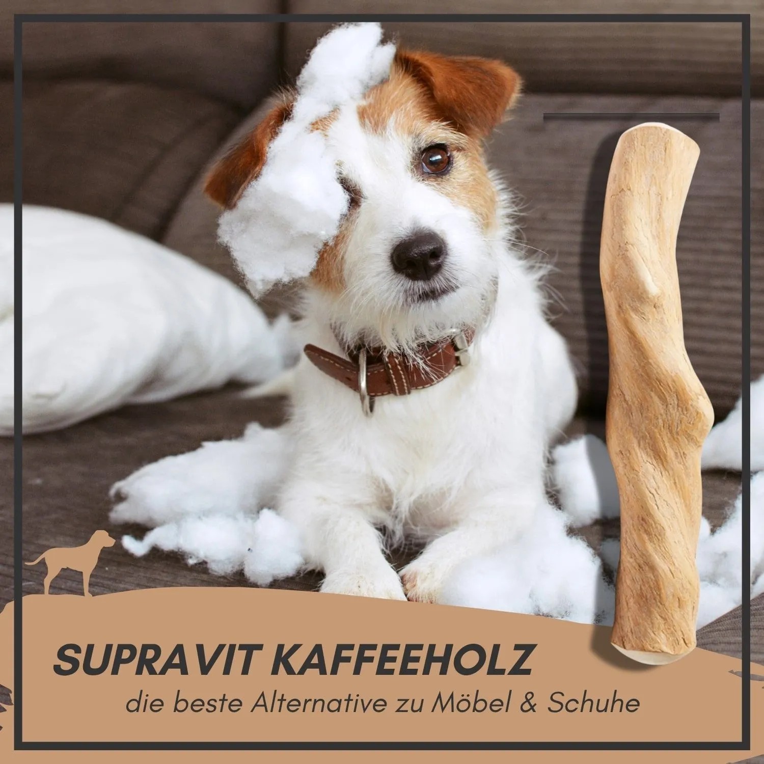 Supravit Kaffeeholz Kauknochen Größe M  Kauspielzeug für Hunde_6