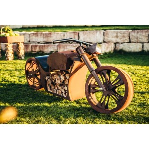 Ferrum Art Design Grillstelle Motorrad in Rostoptik, 123x120cm, als dekorative Feuerschale.