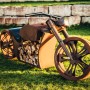 Ferrum Art Design Grillstelle Motorrad in Rostoptik, 123x120cm, als dekorative Feuerschale.