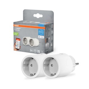 Osram Smart-Steckdose Smart+Matter Plug EU Ø 4,8 cm x 8,24 cm Weiß 2er Pack