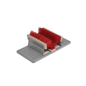PROREGAL Robuster Schuhreiniger Mit Bürsten 4 Füßen HxBxT 17 x 59 x 29 cm Stahl Feuerverzinkt