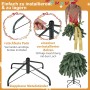 Montage des künstlichen Costway Weihnachtsbaums: klappbarer Metallständer, rutschfeste Pads, vorinstallierter Bolzen.