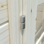 Detailaufnahme: Türscharnier am Palmako Ella Holz-Gartenhaus.