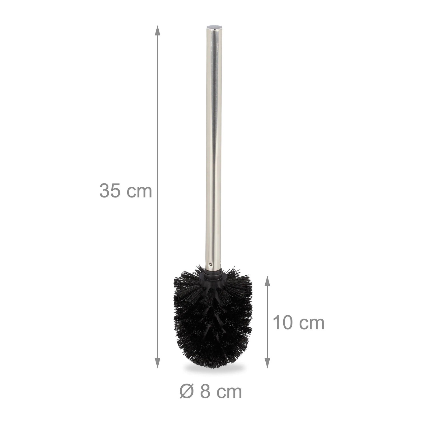 Relaxdays Toilettenbürste 2er Set Kunststoff Edelstahl Schwarz Abnehmbar mit 4 Ersatzköpfen 35 cm x 8 cm 70 g_4