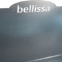 Bellissa Pflanzkasten Origami, 104 cm, aus Zink. Detailaufnahme des Metalls mit Schriftzug.